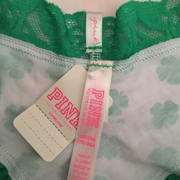 🍀VS PINK Shamrock Lace Trim Cheekster Panty - Picture 2 of 3